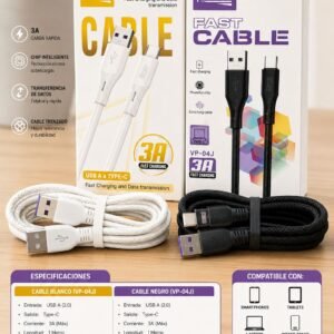 CABLE EN GOMA PRO21 VP-04J USB TIPO-C